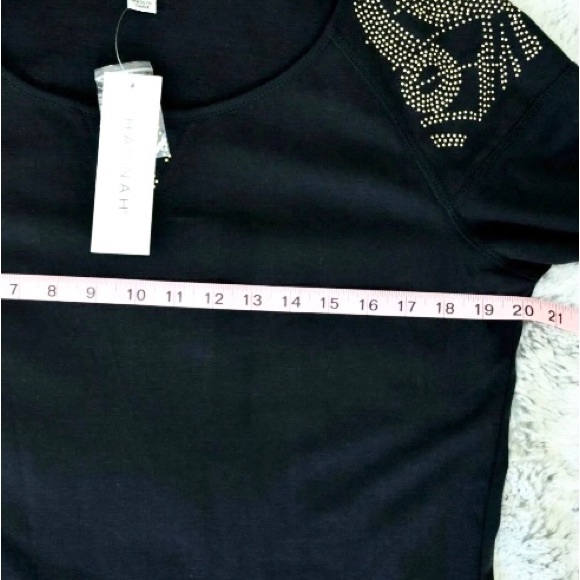 NEW Womens HANNAH Tunic Top Embellished shoulders and front Black, Sz M, NWT - Picture 6 of 10